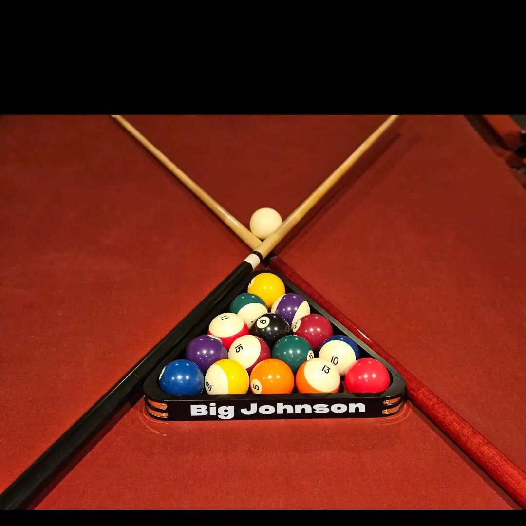 Big Johnson - Custom Engraved Billiards Rack Design - Unique Pool Room Decor