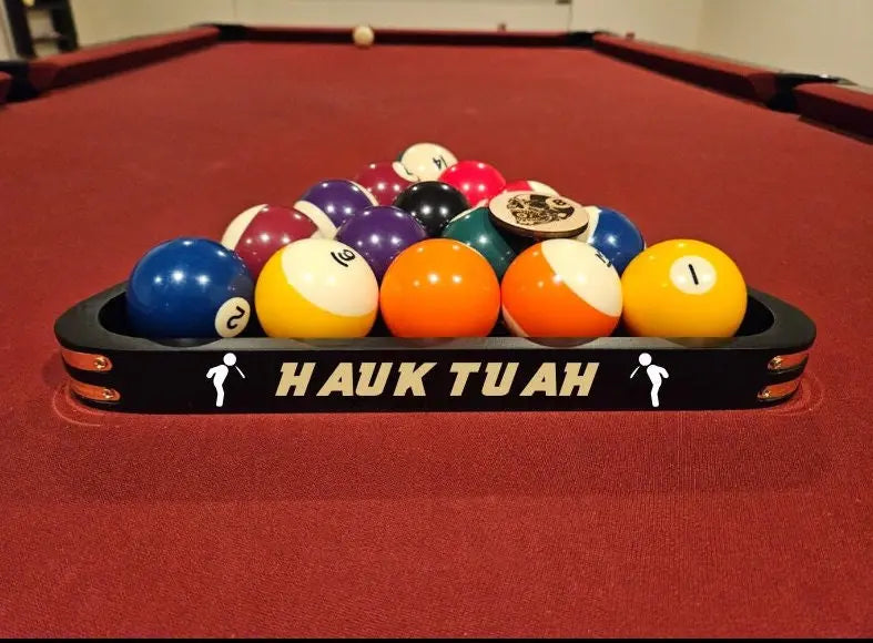 Hauk Tuah Design Pool Triangle | Billiards Triangle | Gift for Him | Her | Wedding | Anniversary | Billiards Supplies | Pool Room